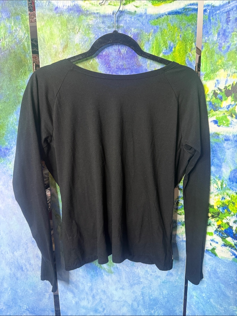 Fabletics Black Open Back Wrap Long Sleeve Top Small